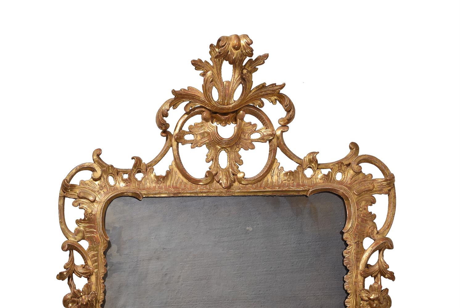 A GEORGE II CARVED GILTWOOD WALL MIRROR, CIRCA 1750 - Image 2 of 4