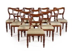 A SET OF TWENTY-FOUR GEORGE IV MAHOGANY DINING CHAIRS, BY GILLOWS, CIRCA 1830