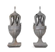 A PAIR OF FRENCH ZINC ROOF FINIALS, PROBABLY LATE 19TH CENTURY