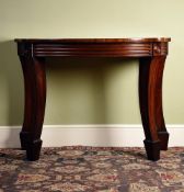 A REGENCY SERPENTINE MAHOGANY SIDE TABLE, IN THE MANNER OF MARSH & TATHAM, CIRCA 1820