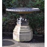 A COALBROOKDALE CAST IRON AND STONE FOUNTAIN, LATE 19TH CENTURY