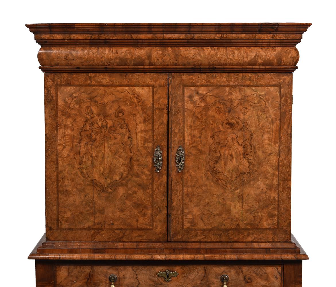 A WILLIAM & MARY BURR WALNUT CABINET ON STAND, THE CABINET CIRCA 1690 - Image 4 of 8