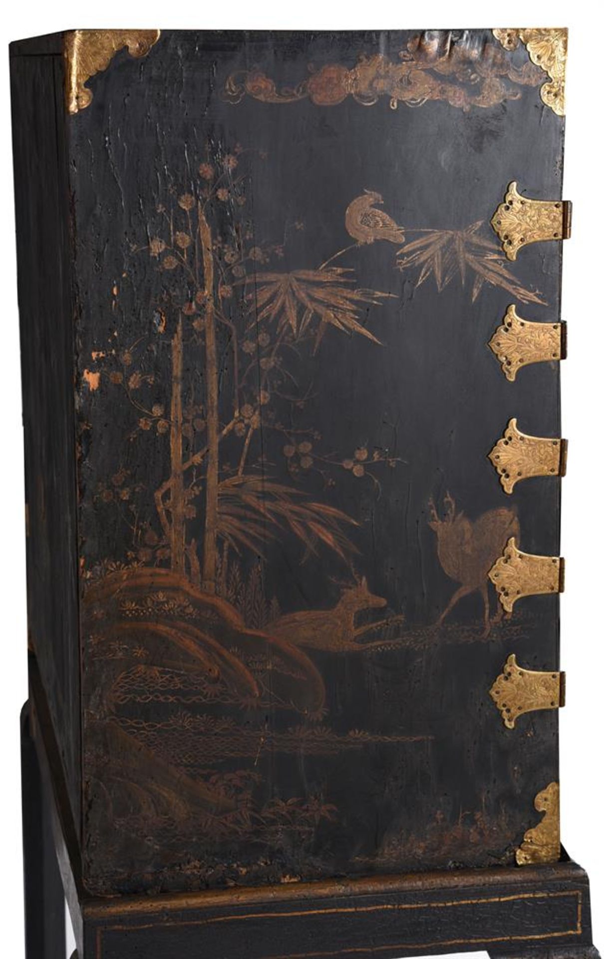 A WILLIAM & MARY BLACK LACQUER AND GILT JAPANNED CABINET ON STAND, THE CABINET LATE 17TH CENTURY - Image 17 of 17