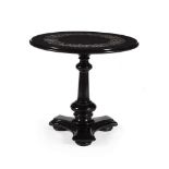 AN EARLY VICTORIAN ASHFORD BLACK MARBLE CENTRE TABLE, DERBYSHIRE, MID 19TH CENTURY