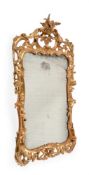 A GEORGE II CARVED GILTWOOD WALL MIRROR, MID-18TH CENTURY