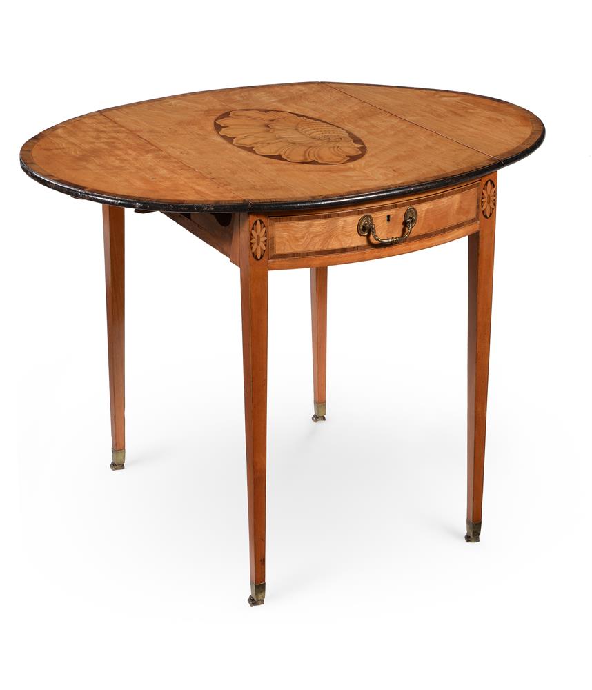 Y A GEORGE III SATINWOOD OVAL PEMBROKE TABLE, CIRCA 1790