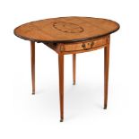 Y A GEORGE III SATINWOOD OVAL PEMBROKE TABLE, CIRCA 1790