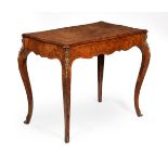 A VICTORIAN WALNUT AND MARQUETRY BUREAU PLAT, SECOND HALF 19TH CENTURY