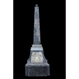 A LARGE ITALIAN MARBLE GARDEN HERALDIC OBELISK, LATE 19TH/EARLY 20TH CENTURY