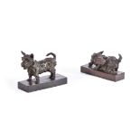 EDITH BARRETTO STEVENS PARSONS (AMERICAN, 1878-1956), A PAIR OF BRONZE MODELS OF TERRIERS