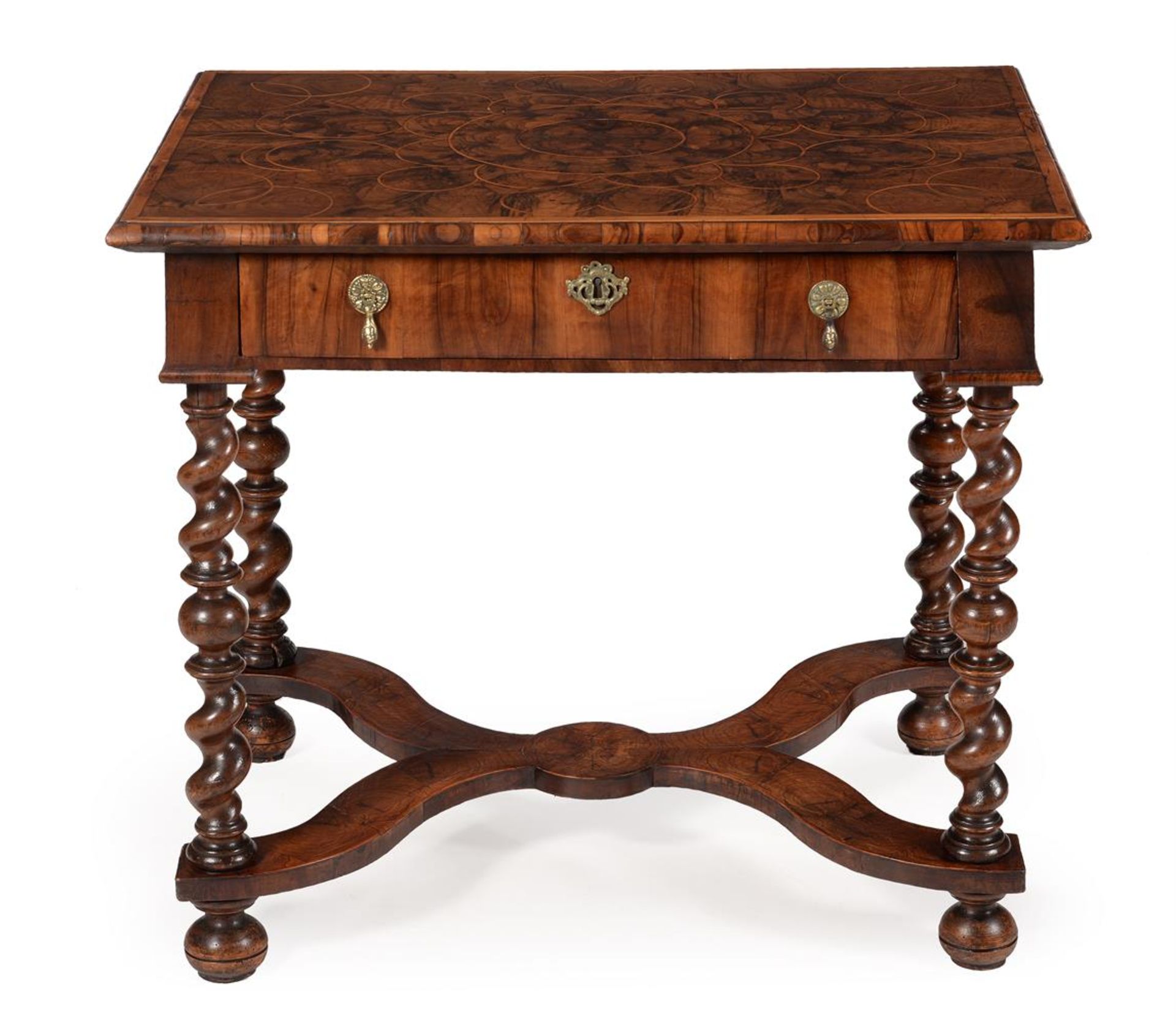 A WILLIAM & MARY OLIVEWOOD OYSTER VENEERED AND ELM SIDE TABLE, CIRCA 1690 - Image 3 of 6