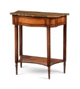 Y A GEORGE III SATINWOOD AND SIMULATED MARBLE CONSOLE TABLE, CIRCA 1780