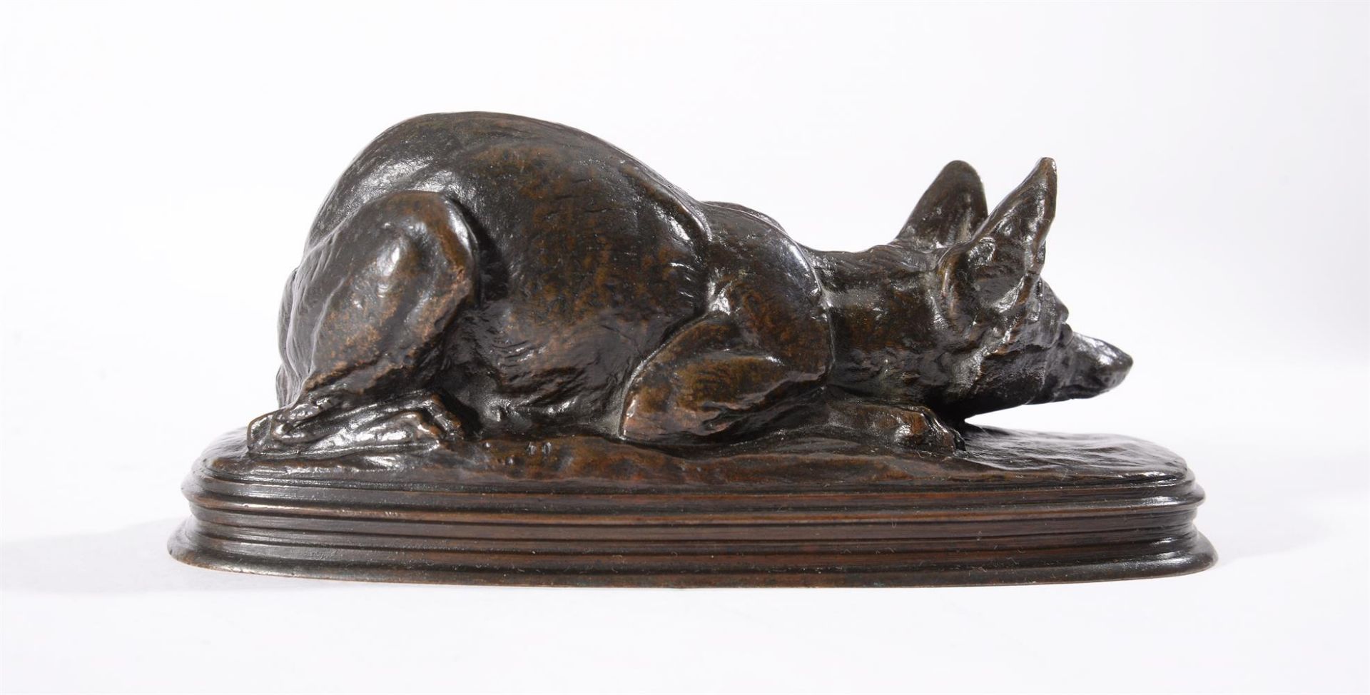 EMMANUEL FREMIET, A BRONZE ANIMALIER FIGURE OF 'RENARD D'EGYPTE' (THE EGYPTIAN FOX)