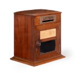 AN EDWARDIAN MAHOGANY COUNTRY HOUSE OR GOLF CLUB TABLE TOP LETTER BOX, EARLY 20TH CENTURY