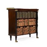 Y A REGENCY ROSEWOOD, EBONISED AND BRASS OPEN BOOKCASE, CIRCA 1815