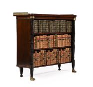 Y A REGENCY ROSEWOOD, EBONISED AND BRASS OPEN BOOKCASE, CIRCA 1815
