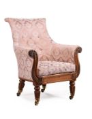 Y A REGENCY ROSEWOOD LIBRARY ARMCHAIR, ATTRIBUTED TO GILLOWS