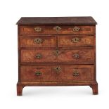A GEORGE I BURR AND FIGURED WALNUT CHEST OF DRAWERS, OF SMALL SIZE, CIRCA 1720