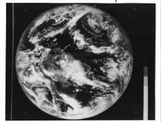 First high-quality colour photograph of the full Earth (b&w version), ATS 3, 10 Nov 1967