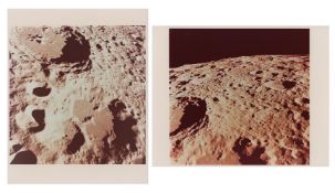Diptych: rugged lunar terrain near Crater Daedalus (2 unreleased views), Apollo 11, 16-24 Jul 1969