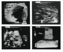 Four rare and unpublished TV camera views of the lunar activities, EVA1, Apollo 16, 16-27 Apr 1972