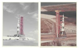 Apollo Saturn V rocket stack and roll out (2 views), Apollo Programme, 1968