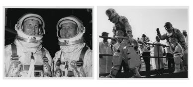 Four views of the crew, the launch and the mission control, Gemini 4, 3-7 June 1965