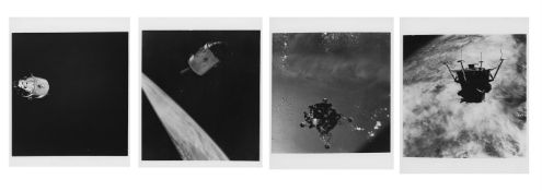 Command and Lunar modules test the lunar landing configuration (4 views), Apollo 9, 3-13 Mar 1969