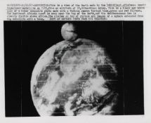The first crude colour photograph of the entire Earth (b&w version), DODGE satellite, 11 Oct 1967