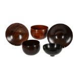 λ BERT MARSH (1932-2011), A GROUP OF THREE TURNED WOOD BOWLS