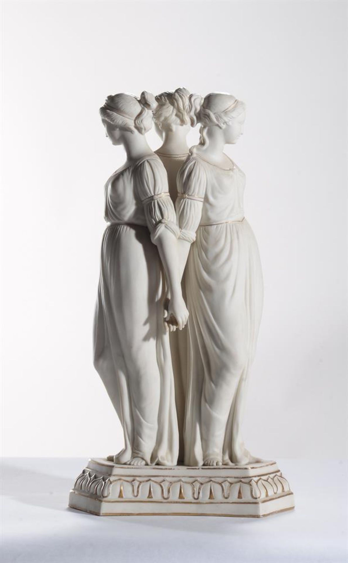 A COPELAND PARIAN AND GILT MODEL OF THE THREE GRACESTHIRD QUARTER 19TH CENTURYModelled standing on - Image 2 of 3