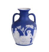 A WEDGWOOD BLUE DIP JASPER COPY OF THE PORTLAND OR BARBERINI VASE