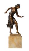 GEORGES MORIN, A LACQUERED BRONZE FIGURE OF 'THE HOOP DANCER'