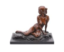 CHARLIE LANGTON 'BELLE', A PATINATED BRONZE MODEL OF A NUDE