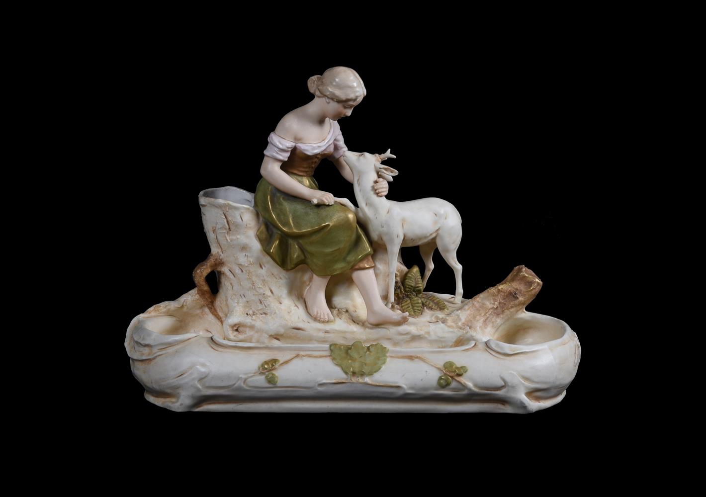 A ROYAL DUX PORCELAIN FLOWER-TROUGH