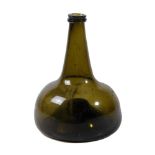 AN OLIVE-GREEN TINT 'ONION' WINE BOTTLE