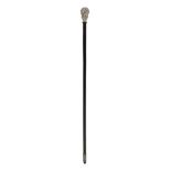 GAUTIER, GENEVA, A MODERN SILVER COLOURED METAL MOUNTED WALKING CANE