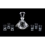 A CZECH ART DECO AND CLEAR GLASS SPIRIT SET