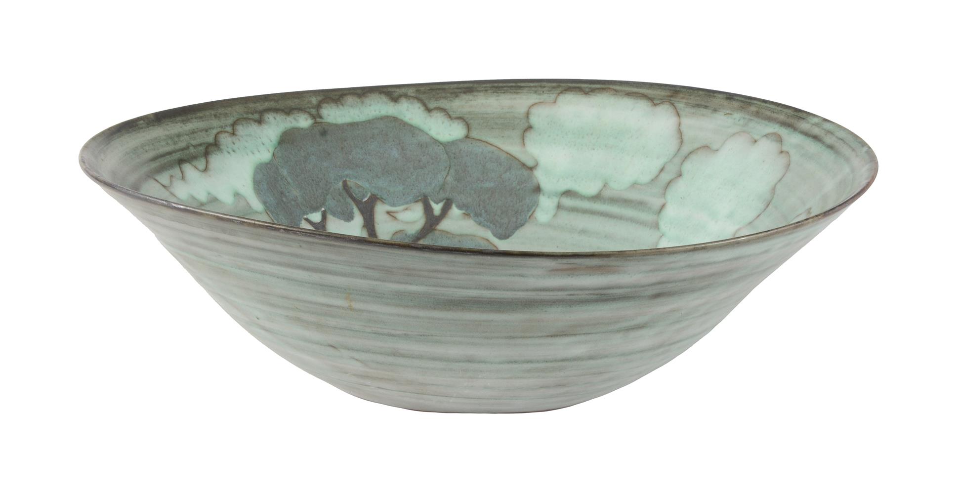 λ TESSA FUCHS (B. 1936), A RED STONEWARE BOWL - Image 2 of 2