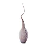 A MODERN PURPLE AND WHITE BLOWN GLASS SCULPTURE, POSSIBLY MURANO