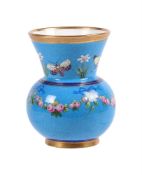 A MINTON BLEU CELESTE THISTLE-SHAPED VASEPOSSIBLY DECORATED BY WILLIAM MUSSILL