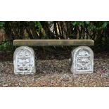 A PAIR OF RENDERED BRICKWORK PIER FINIALS OR MILE-STONE MARKERS