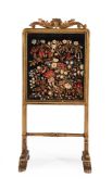 A WILLIAM IV GILTWOOD AND TAPESTRY FIRESCREEN