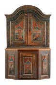 A SWISS TYROLEAN PAINTED SIDEBOARD CABINET, EARLY 19TH CENTURY