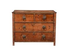 A VICTORIAN PINE CHEST OF DRAWERS