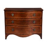 Y A MAHOGANY, EBONY, AND SATINWOOD BANDED CHEST OF DRAWERS