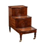 A REGENCY MAHOGANY LIBRARY STEP COMMODE