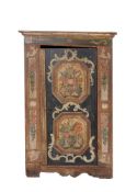 A PAINTED PINE PRESS CUPBOARDLATE 18TH CENTURY 170cm high