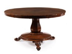 Y AN EARLY VICTORIAN ROSEWOOD CENTRE TABLE