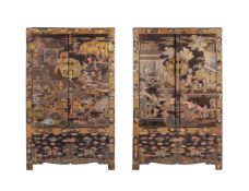 A PAIR OF CHINESE LACQUERED CABINETS